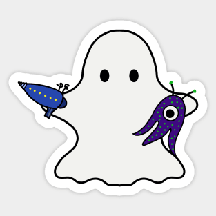 Space Ghosts : Ray Gun & Alien Plush Sticker